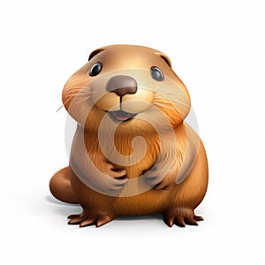 Shiny 3d Beaver Cartoon Icon For Nintendo - High Resolution Rendering