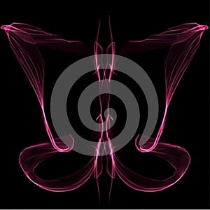 Shiny abstract pink butterfly. Vector