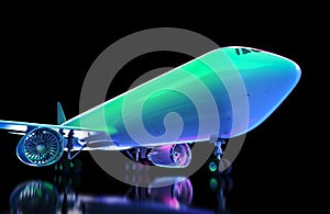 Shiny airplane in hangar