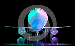 Shiny airplane in hangar