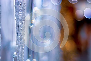Shiny background of pieces of crystal and glass icicles