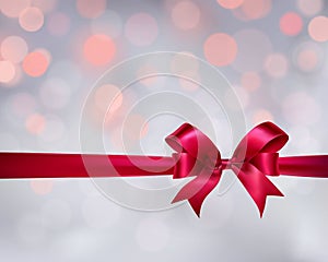 Shiny background with red bow Illustration.