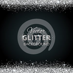 Shiny background with silver glitter frame and space for text