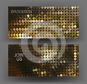 Shiny beautiful vip cards made with gold circles.