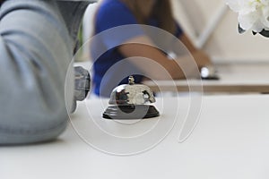 Bell on a white table