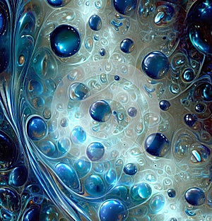Abstract blue bubbles background
