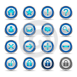 Shiny Blue Icons Set 1 - Web