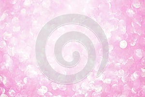 Shiny blurred pink background with silver round bubbles