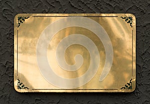 Shiny brass metal sign texture