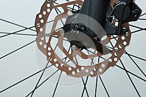 Shiny break disc on bicycle