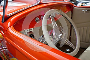 Shiny Bright Orange Vintage Sportscar