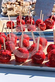 Shiny Bright Red Candy Apples