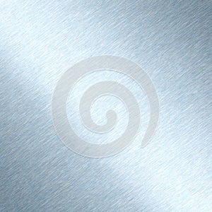 Shiny brushed metal background texture. Polished metallic steel plate. Sheet metal glossy silver blue