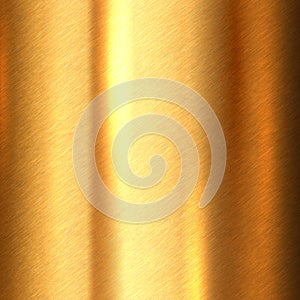 Shiny brushed metallic gold background texture. Bright polished metal bronze brass plate. Sheet metal glossy shiny gold