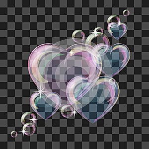 Shiny bubble heart