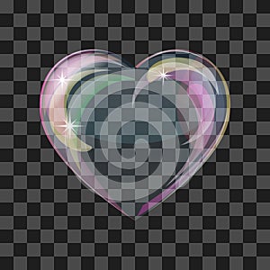 Shiny bubble heart
