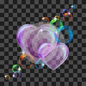 Shiny bubble heart