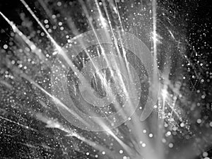 Shiny burst in space black and white effect