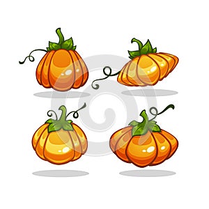 Shiny Cartoon Pumpkin, vector collection for your Halloween design