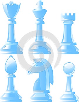 Shiny chess pieces in vector