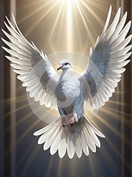 Shiny Christian Holy Dove for Poster and Background