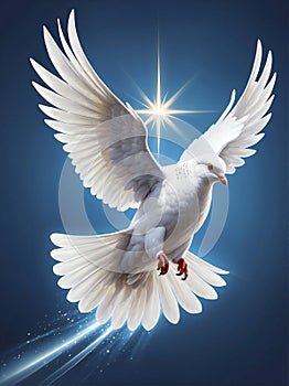 Shiny Christian Holy Dove for Poster and Background
