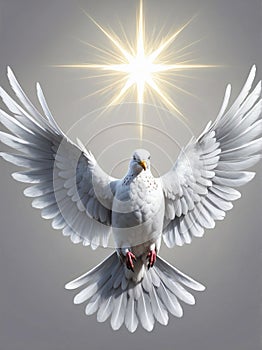 Shiny Christian Holy Dove for Poster and Background