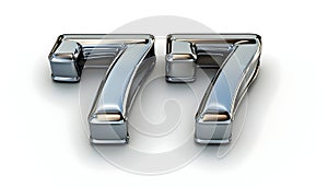 Shiny chrome numbers 77