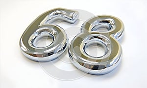 Shiny chrome numbers 68