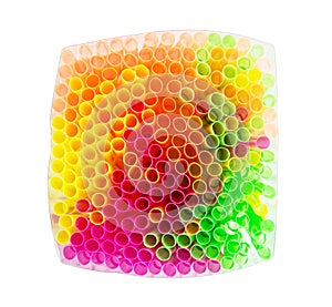 Shiny colored drinking straws