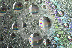 shiny colorful drops of water