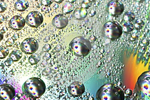 shiny colorful drops of water