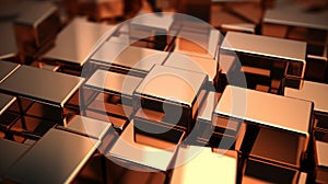 Shiny Copper Metallic Shapes: 4k Wallpaper With Bold Color Blocks photo