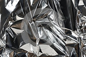 Shiny crumpled foil paper