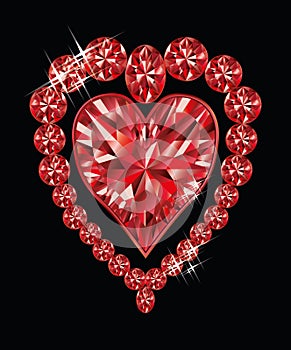 Shiny crystal love heart