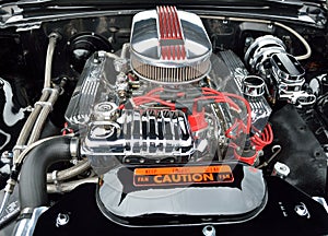 Shiny customized car engine photo
