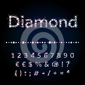 Brillante diamante impostato numeri un Strano simboli 