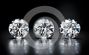 Shiny diamonds on a black background