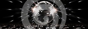 Shiny Disco Ball on black background