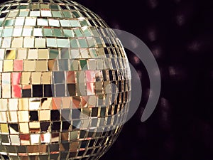 Shiny disco ball, detailed