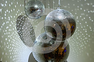 Shiny disco ball on nightclub