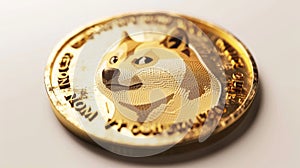 Shiny Dogecoin Cryptocurrency Close-up