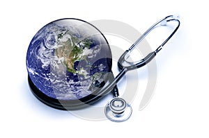 Shiny Earth and stethoscope