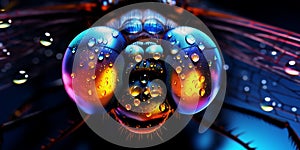 Shiny eyes the eyes of a dragonfly macro a reflection _008