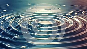 Shiny Fluid Ripples Abstract Metallic Wave Pattern Reflective BlueSilver Surface Background