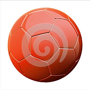 Shiny football soccer ball on the white background 3d illustration