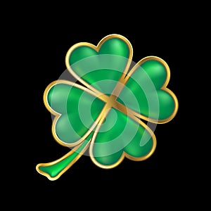 Shiny four leaf clover