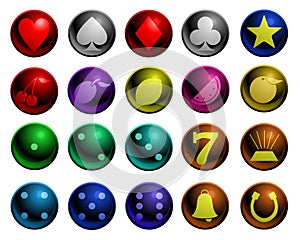 Shiny gambling icons