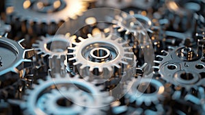 Shiny gears as a technological background
