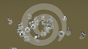 Shiny gemstone diamond crystal on greyish background